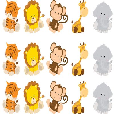 15 x Stand up Zoo Animals Edible Cupcake Toppers Wafer Card