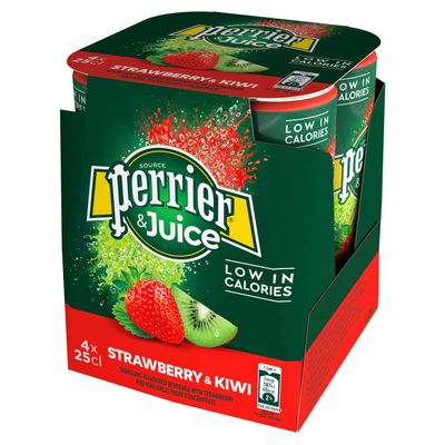 Perrier & Juice Strawberry & Kiwi, Can, 4 x 250 ml