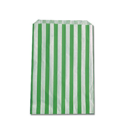 100x Green Small Candy Stripe Paper Bags Sweet Favour Buffet Gift Shop Party Sweets Cake Wedding
