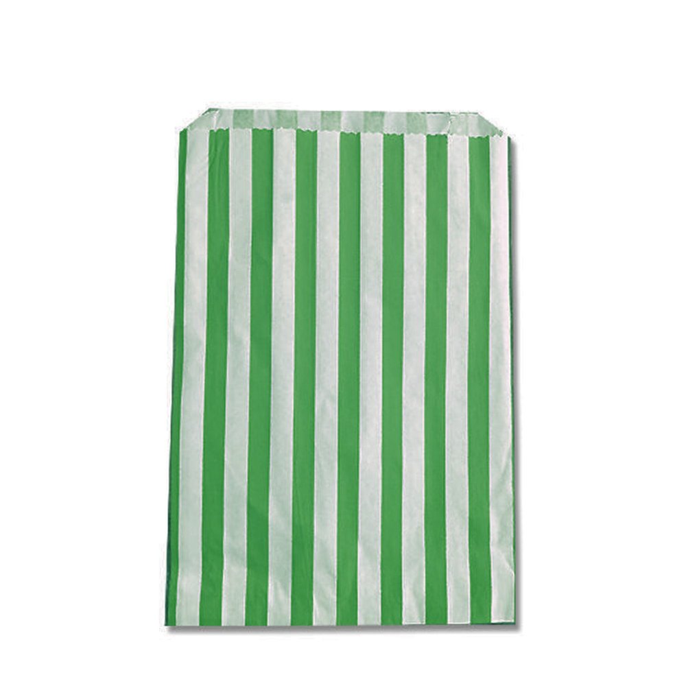 100x Green Small Candy Stripe Paper Bags Sweet Favour Buffet Gift Shop Party Sweets Cake Wedding