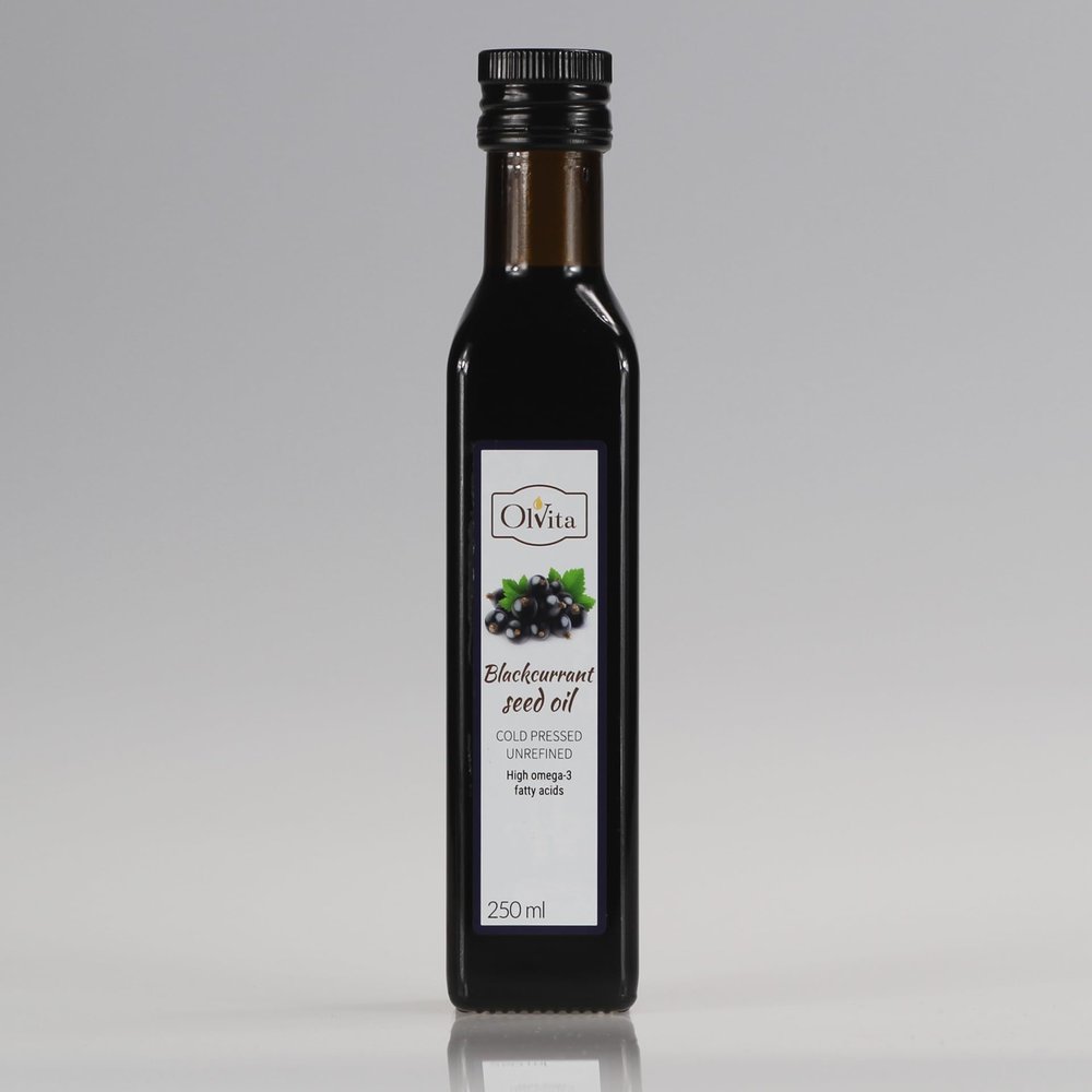 Blackcurrant Seed Oil, Cold-Pressed and Crude Ol'Vita (250 ml)