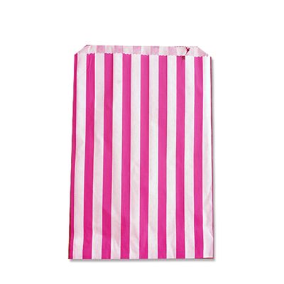 100x Pink Medium Candy Stripe Paper Bags Sweet Favour Buffet Gift Shop Party Sweets Cake Wedding