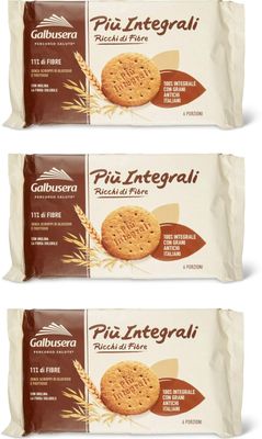 Galbusera"Piu' Integrali" More Integral Biscuits 330g, Pack of 3