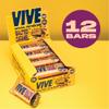 Vive Vegan Protein Salted Caramel Bar - 100% Plant Based High Protein - Natural Sugar Chocolate Coated Snack - Pack of 12 view 3