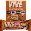 Vive Vegan Protein Peanut Butter Bar - 100% Plant Based High Protein - Natural Sugar Chocolate Coated Snack - Pack of 12 view 1