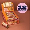 Vive Vegan Protein Peanut Butter Bar - 100% Plant Based High Protein - Natural Sugar Chocolate Coated Snack - Pack of 12 view 3