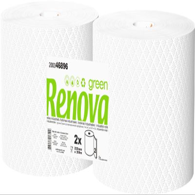 Renova Green Multi-Purpose Spools | 2 Spools of 350 m | White Paper 2 Layers | Ecolabel Certificate