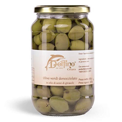 Pitted Green Olives - Carton 6 Pieces