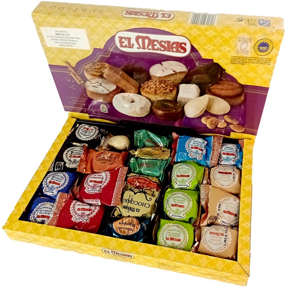 Assortment of Christmas Sweets - El Mesias, Polvorones Original Spanish Biscuits & Christmas Confectionary Gifts Box