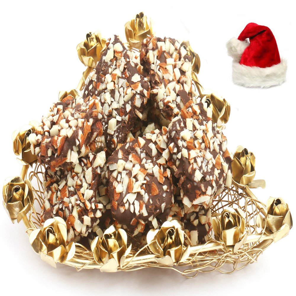 Ghasitaram Gifts Christmas Gifts Chocolates Hampers - Mesh Heart English Chocolate Brittles Tray