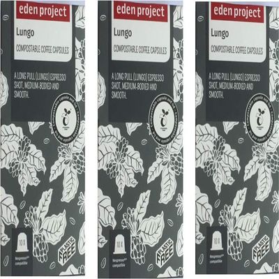 30 PLASTIC FREE Eden Project 100% Home Compostable Lungo Nespresso Compatible Capsules