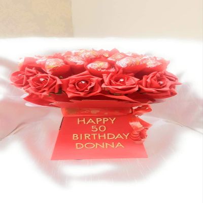 Baskets Hampers and More Chocolate Bouquet Luxury Red Personalised Box Chocolate Bouquet