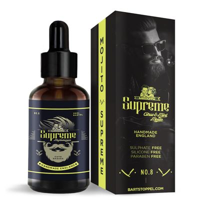 Beard Oil Citrus Mind Mojito Scented | Hair Growth & Moisturiser | Bartstoppel Barber Company | Supreme Care for Men