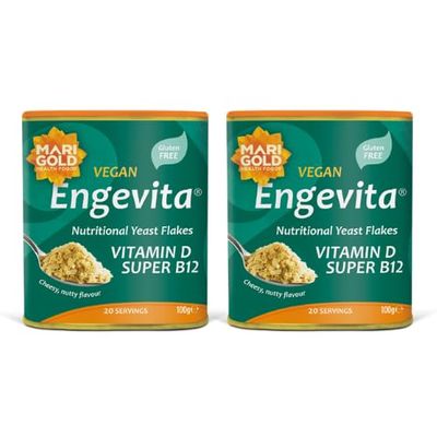 Marigold Engevita Nutritional Yeast Flakes with Vitamin D & B12, 100g (Pack of 2)  Cheesy flavour, High in Zinc, Vegan & Gluten Free