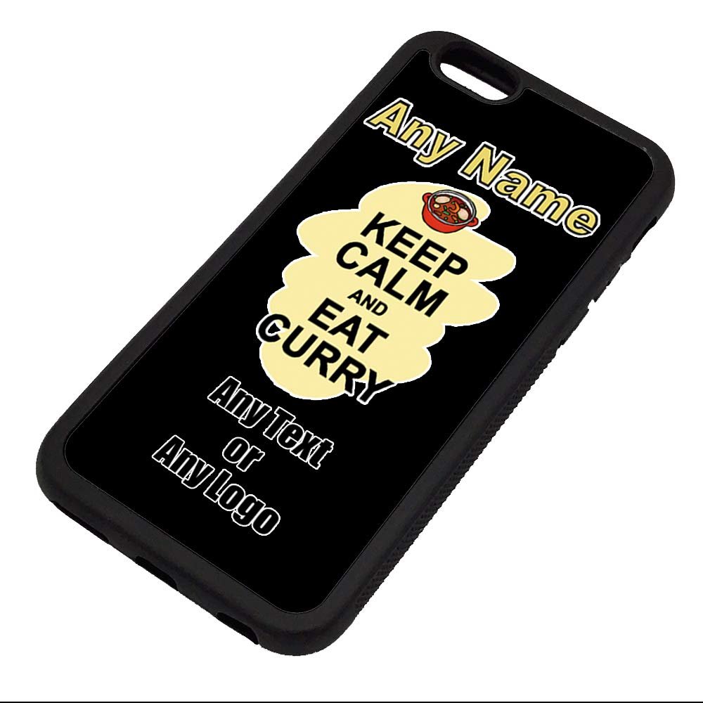 Personalised Gift - Keep Calm Eat Curry iPhone 6 / 6s Case (Food Design) Any Name Message Unique Apple TPU Cover - Carry Poster Party Diet Snack Cake Chocolate Fish Chips Fruit Cream Pizza