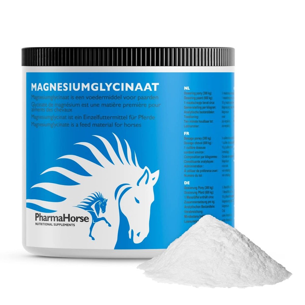 PharmaHorse Magnesium Glycinate | Premium Quality | for supple muscles and strong bones | High dosage | 500 grams