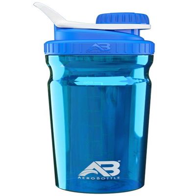 AeroBottle Primus Crystal Water Bottle/Protein Shaker Cup - Wide Mouth, Leak-Proof Screw Cap Design with Loop for Fitness Sports and Outdoors, 32 oz - Blue