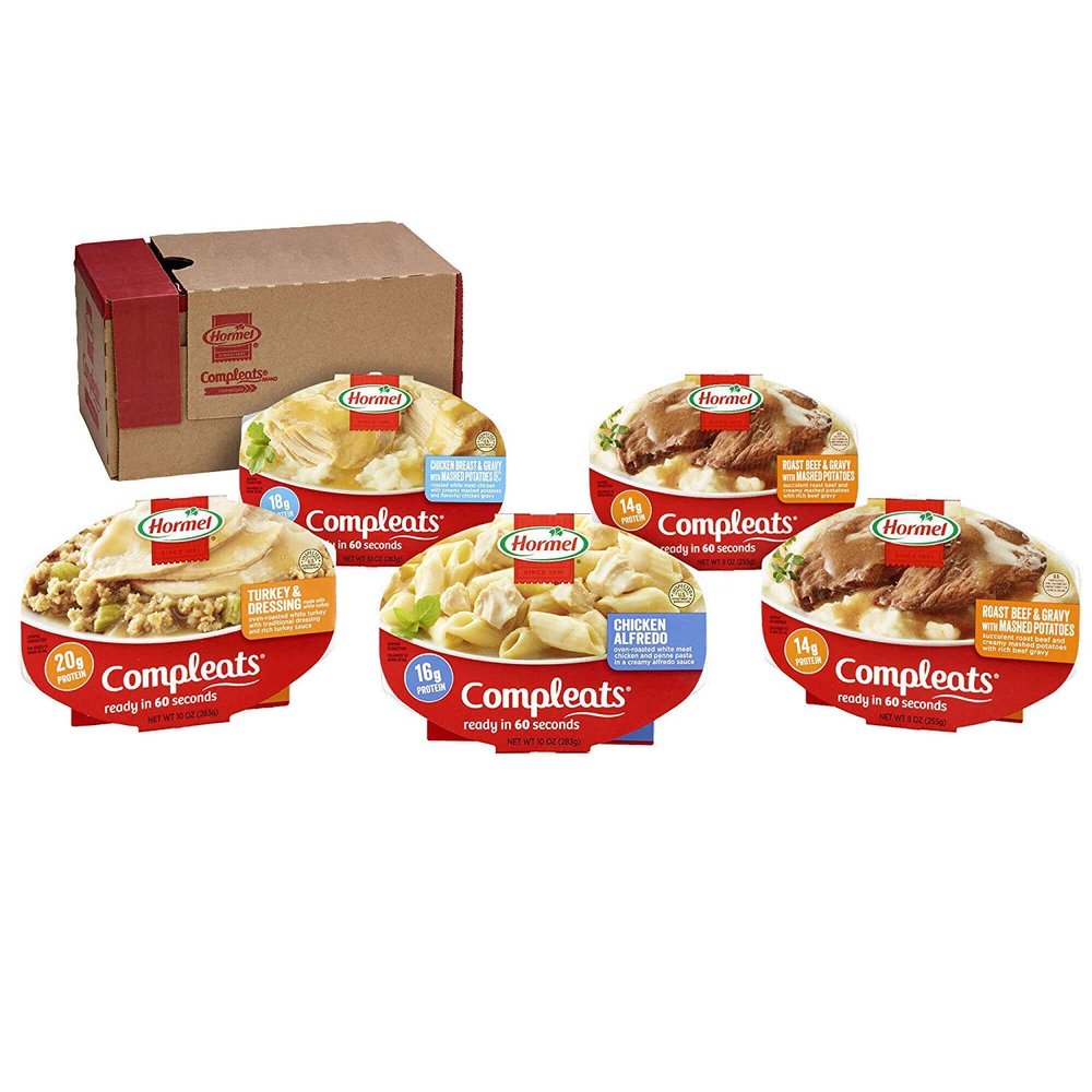 HORMEL COMPLEATS Protein Variety Pack (Pack of 5), 7.5 oz Microwave Tray Microwave Meals, Prepared Foods