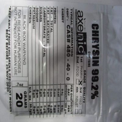 20 grams CHRYSIN 99% ISOFLAVONE, pharm' grade powder