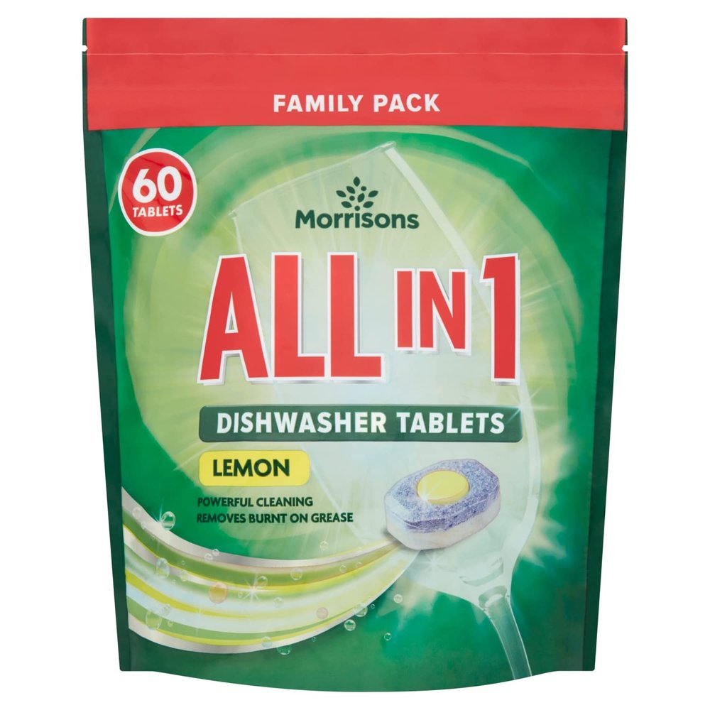 Morrisons All In One Lemon Dishwasher Tablets (60 Tablets)