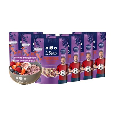 3Bears Porridge - Triple Berry | Porridge Oats | Porridge Sachets | Porridge Oats Sachets | Wholegrain Porridge Oats | Overnight Oats | Oatmeal | 6 x 400g