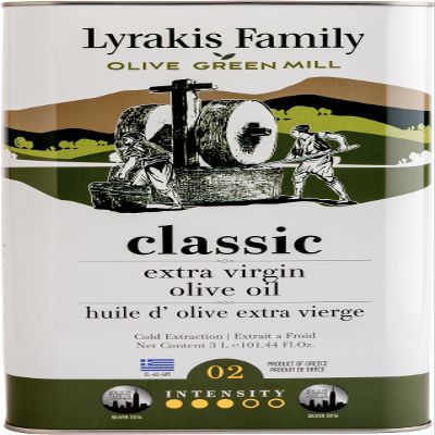 Lyrakis Family Olive Oil 3L  Greek Extra Virgin, Premium First Cold Pressed, High Polyphenols, Handpicked Olives, New Harvest, Fresh Juice from Crete  Since 1975