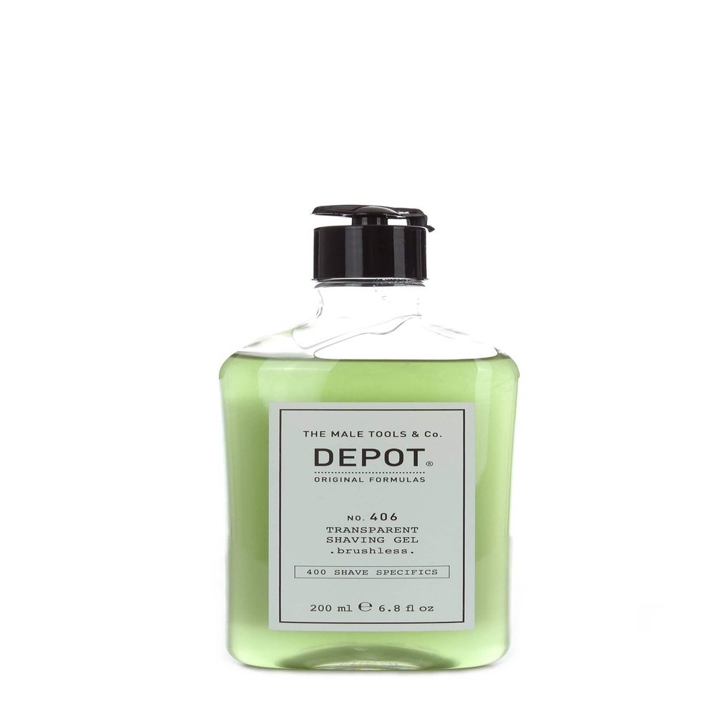 DEPOT No.406 Transparent Shaving Gel- Brushless 200 ml