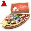 Ghasitaram Gifts Christmas Gifts - Wooden Platter with Christmas Chocolate Bar and Christmas Decor view 1