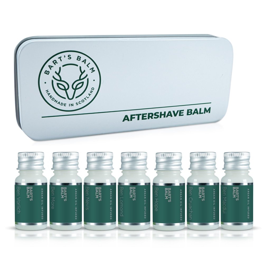 BART'S BALM Aftershave Balm Gift Set Men's Aftershave Gift Sets - Mens Toiletry Gift Set - Post Shave Balm - 7 Incredible Scents