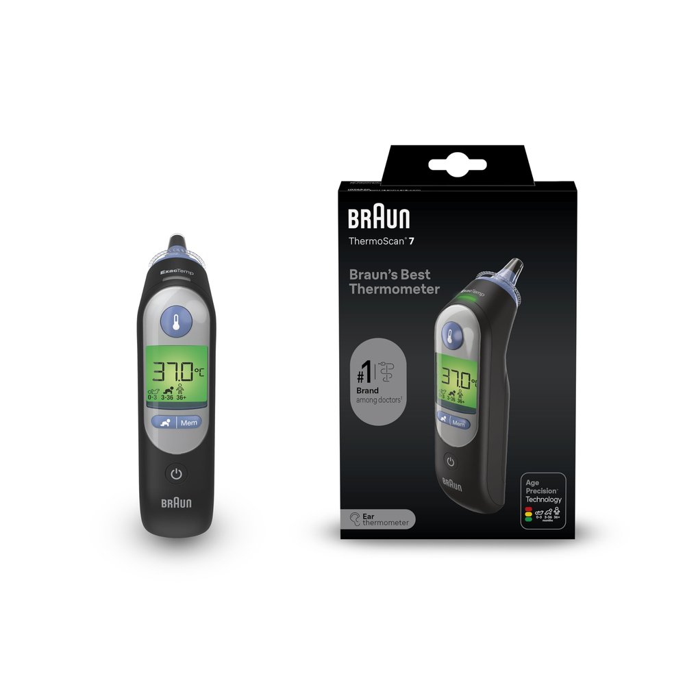 Braun ThermoScan 7 Ear Thermometer with Age Precision - Black Edition, IRT6520B