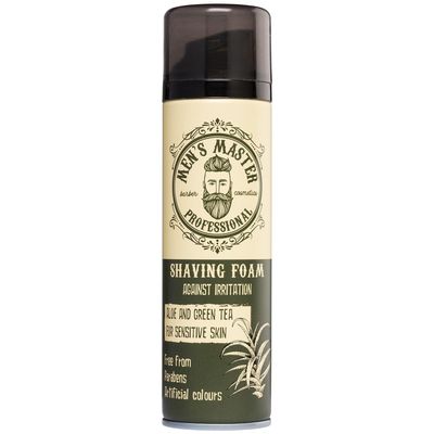 Men's Master Men's Shaving Foam | Moisturizing and Nourishing | Paraben and Artificial Coloring Free | Aloe Vera and Green Tea Gel | Shaving Foam for Sensitive Skin | 200 ML