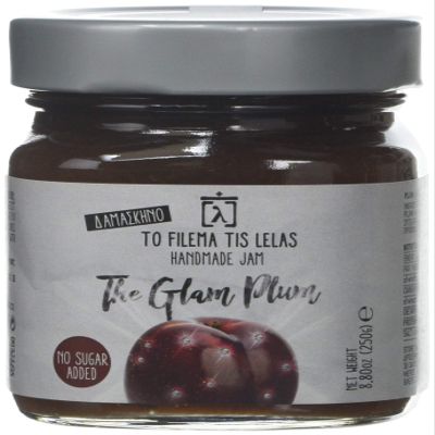 To Filema Tis Lelas Handmade No Added Sugar Jam  The Glam Plum, Pack of 2 x 240g (480g Total) | 75% Greek Fruit | Vegan, Gluten Free, Preservative Free | Artisan Plum Marmalade