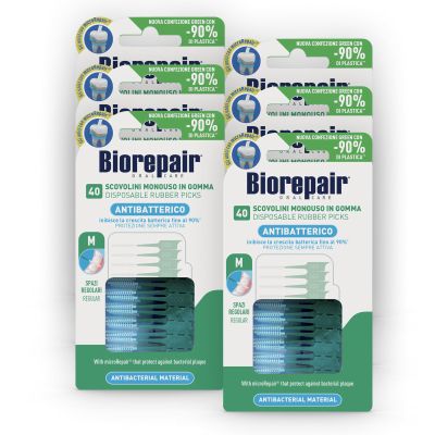 Biorepair Disposable Brushes in Regular Rubber - Pack of 6 x 40 Pieces