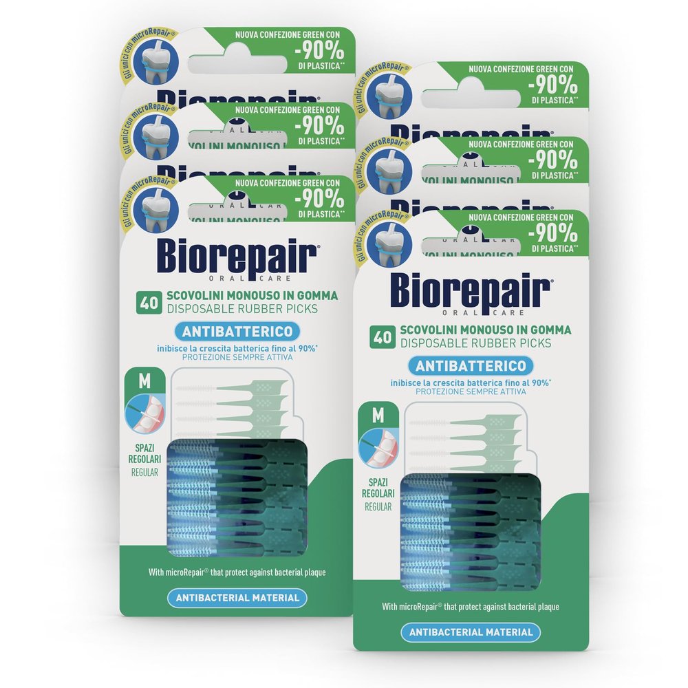 Biorepair Disposable Brushes in Regular Rubber - Pack of 6 x 40 Pieces