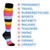 Double Couple 3 Pairs Compression Socks for Women Men 20-30mmhg Knee High Stocking for Sports Running Travel Nurses, Multicoloured 1, Large-X-Large view 3
