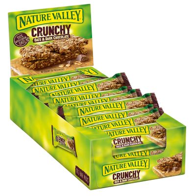 Nature Valley Crunchy Oats and Dark Chocolate Cereal Bar Marked, 18 x 42 g