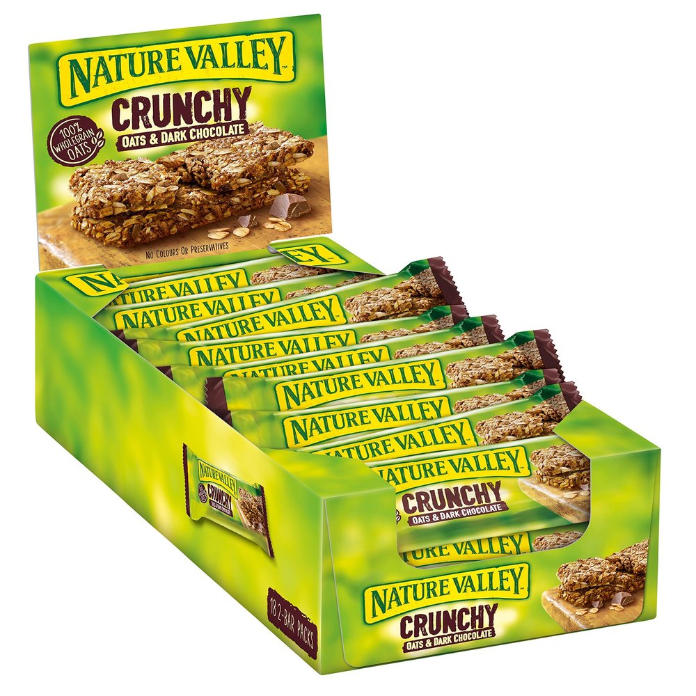 Nature Valley Crunchy Oats and Dark Chocolate Cereal Bar Marked, 18 x 42 g