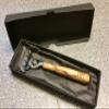 D.O.M. K2 Wet Razor with Elegant Handle Made of Natural Olive Wood "M3" (with Gift Box) view 2