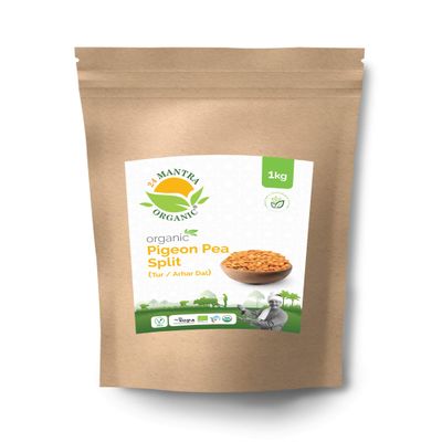 24 Mantra Organic Split Pigeon Pea (Toor/Tur Da/Arhar Dal) 1kg