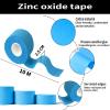 SOONGO Zinc Oxide Tape 2.5cm x 10m Blue 2 Rolls Sports Strapping Athletic Tape Inelastic Provide Maximum Support Fixed Joint Good Viscosity Hypoallergenic view 2