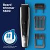 Philips Norelco Beard Trimmer Series 5000, BT5511/49, Electric, Cordless, one Pass Beard and Stubble Trimmer with Washable Feature for Easy Clean, Black and Silver view 2