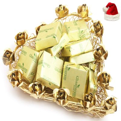 Ghasitaram Gifts Christmas Gifts Sugarfree Chocolates- Mesh Heart Sugarfree Chocolates Tray