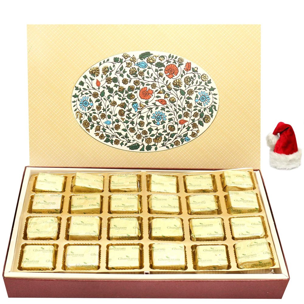 Ghasitaram Gifts Christmas Gifts Eco 4 Part Print 24 Pcs Sugarfree Chocolates Box