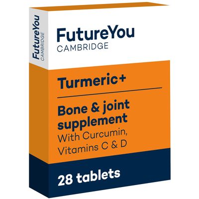 Turmeric+ Supplement 28 Turmeric Tablets 30x More Absorbable Curcumin Tablet Patented Meriva Formulation with Vitamins C Turmeric Tablets for Bones, Joints & Muscles by FutureYou Cambridge