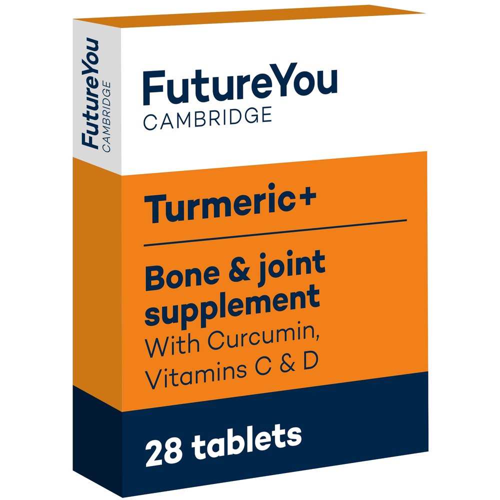 Turmeric+ Supplement 28 Turmeric Tablets 30x More Absorbable Curcumin Tablet Patented Meriva Formulation with Vitamins C Turmeric Tablets for Bones, Joints & Muscles by FutureYou Cambridge