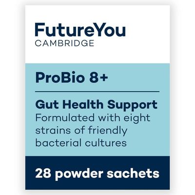 FutureYou ProBio 8+ (28 Powder Sachets) Probiotics for Gut Health, Probiotics for Women and Men, Gut Health Supplements with Lactobacillus Acidophilus W22 - Genuine FutureYou Cambridge Supplements