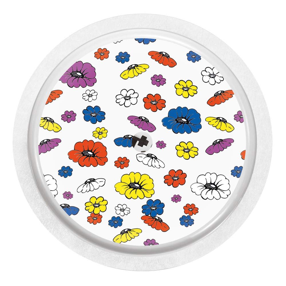 2X Flower Frenzy - Sticker Skin for Freestyle Libre Sensor Color weis