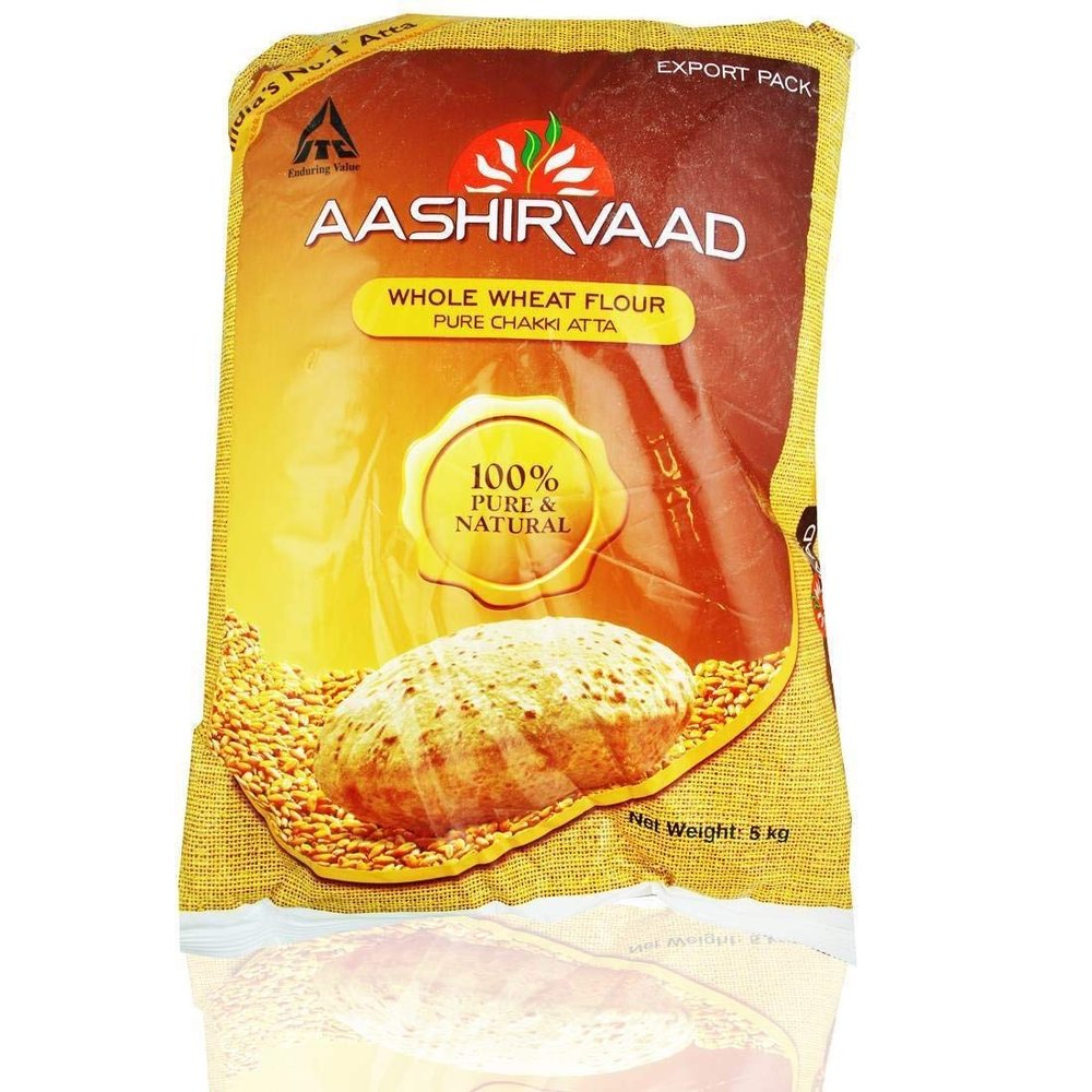 Aashirvaad Indian Atta Wheat Flour for Baking Flatbreads, Roti, Naan, Chapati and Puri - 5kg Bag