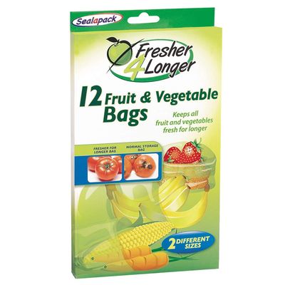 3 Packs of 12 Sealapack Fruit & Vegetable Storage Bags Fresh keep fresher longer