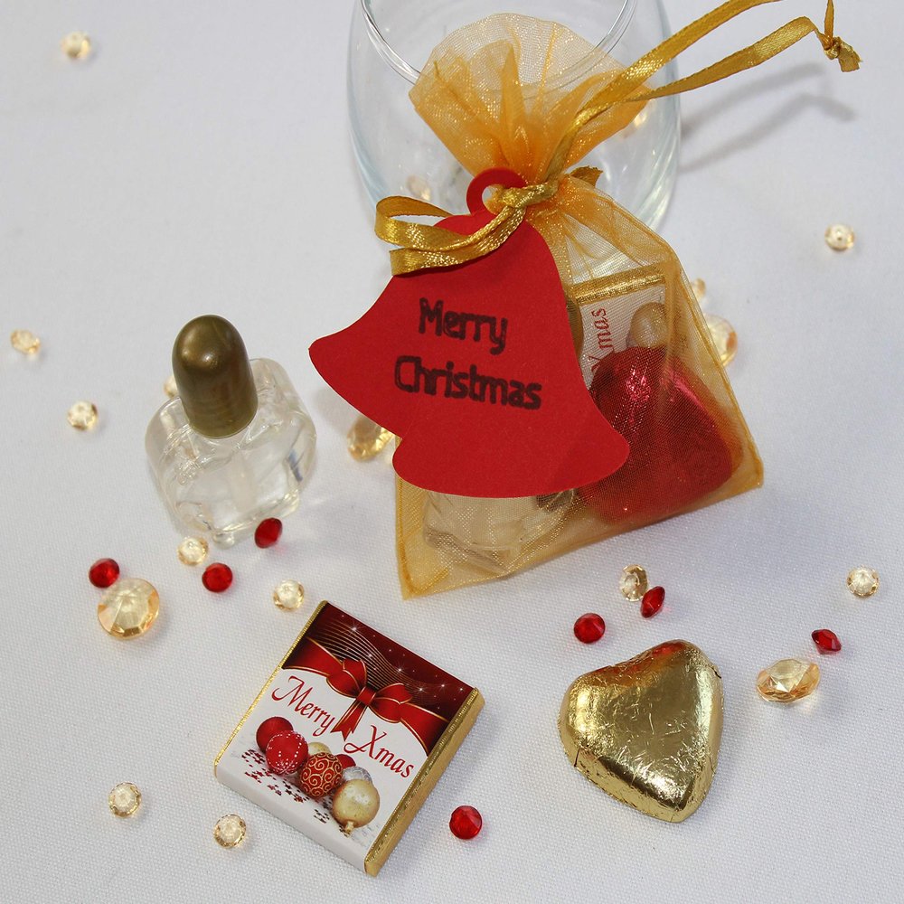 Christmas Dinner Favour Red and Gold (Gold Bags)
